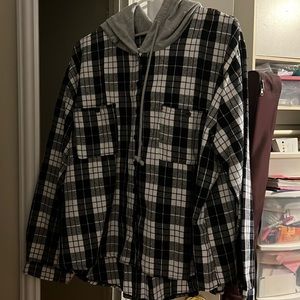 Plaid Hood Blouse